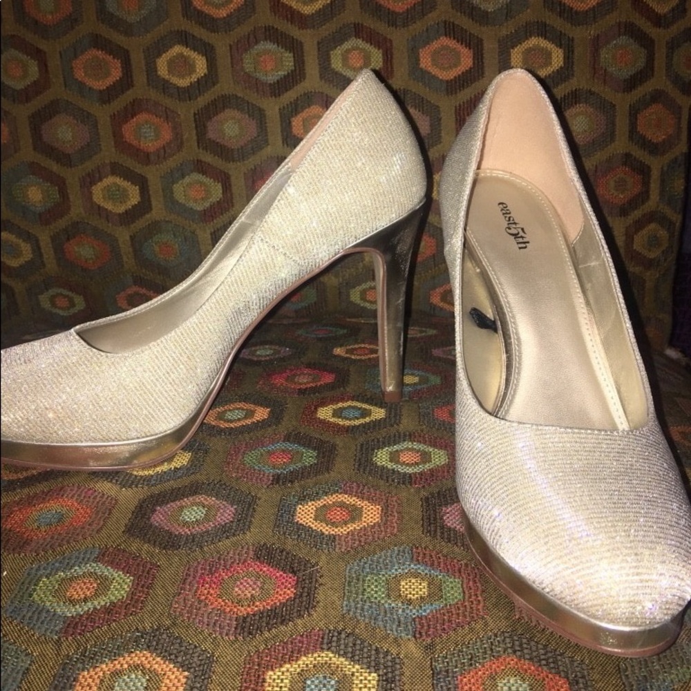 Sparkly beige heels